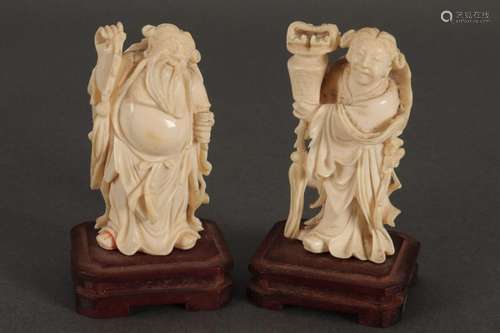 Two Ivory Carved Figures,