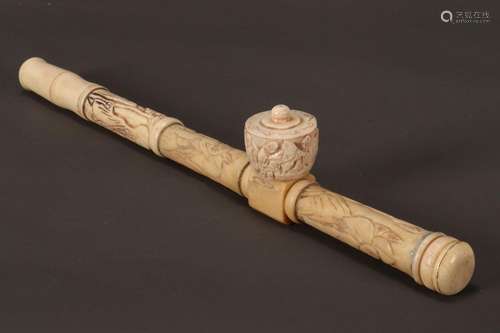 Chinese Bone Opium Pipe,