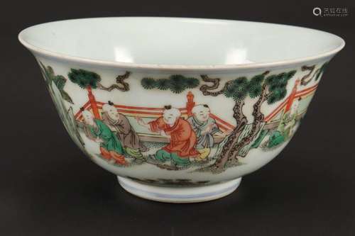 Chinese Famille Vert Porcelain Bowl,