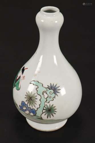 Chinese Famille Vert Onion Vase,