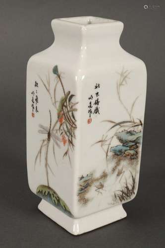 Chinese Porcelain Facetted Vase,