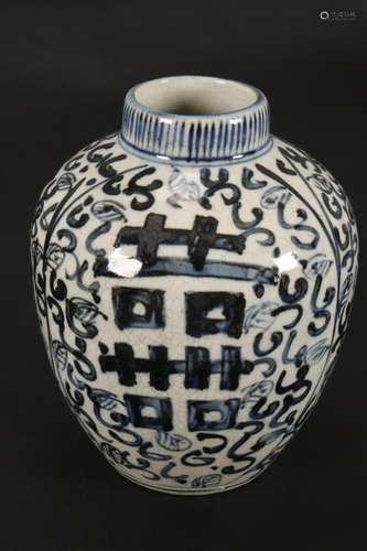 Chinese Blue and White Porcelain Jar,