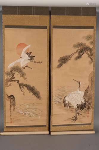 Pair of Chinese Painted Scrolls,