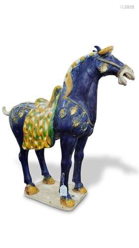 Large Chinese Sancai Glazed Horse,