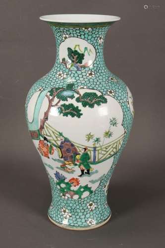 Chinese Famille Vert Porcelain Vase,