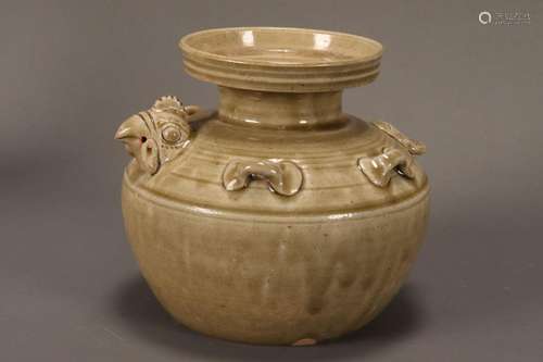 Chinese Chicken Head Celadon Jar,