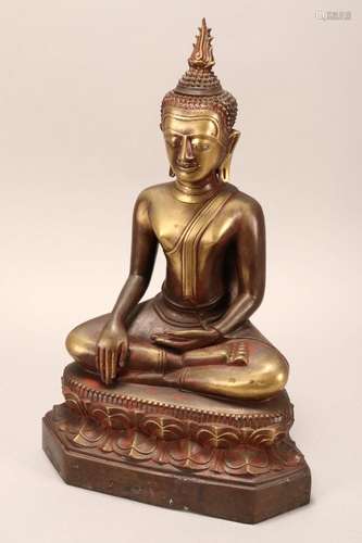 Large Gilded Bronze Buddha,