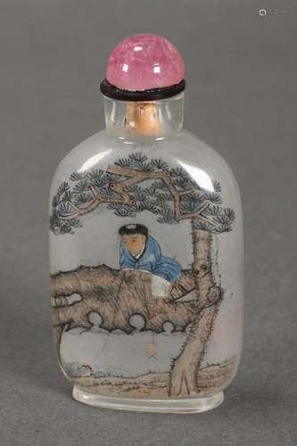 Chinese Inside Painted Snuff Bottle and Stopper,