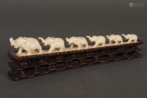 Carved Ivory Figure Group,