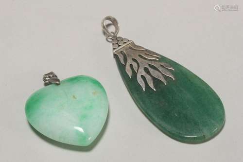 Two Carved Jade Pendants,