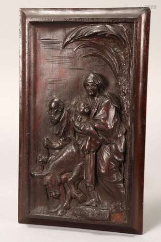 Late 19th/20th Century Carved Wooden Plaque,