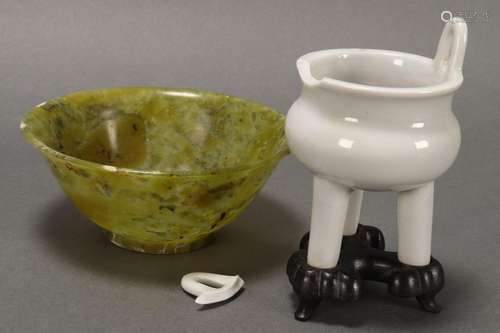 Chinese White Glazed Twin Handed Censer,