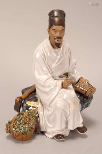 Chinese Shiwan Porcelain Figure,