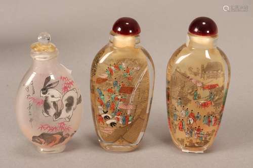 Three Chinese Snuff Bottles,