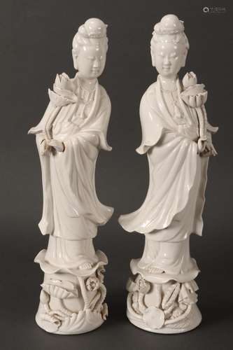 Two Chinese Blanc de Chine Figures,