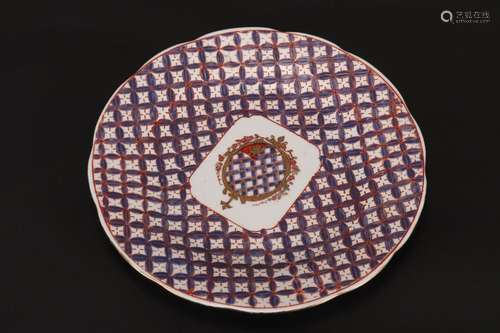 Chinese Export Ware Armorial Cabinet Plate,