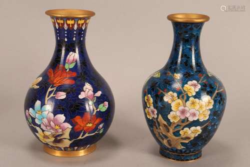 Two Chinese Cloisonne Vases,