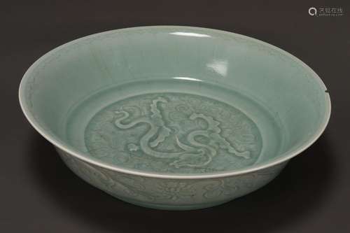 Large Chinese Celadon Glaze Bowl,