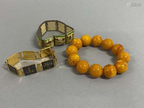 Amber Bead Bangle,