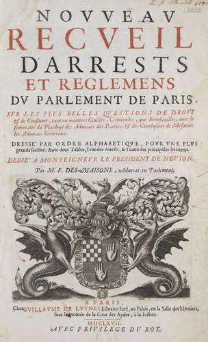 Francois Des Maisons Novveav Recveil D'Arrests Et Regle...