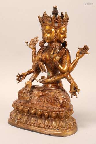 Large Buddhist Bronze Figure,