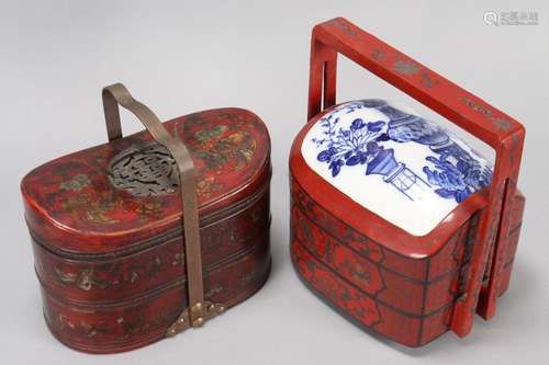 Two Chinese Lacquer Food Boxes,