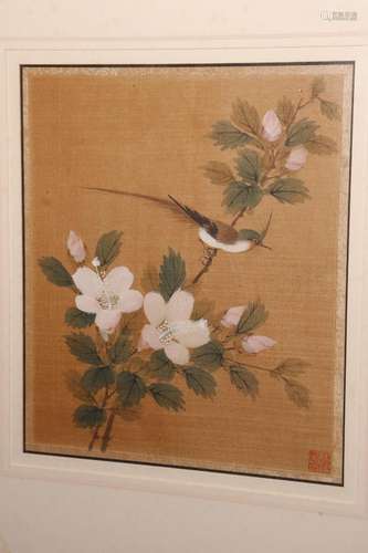 Framed Chinese Silk Painting,