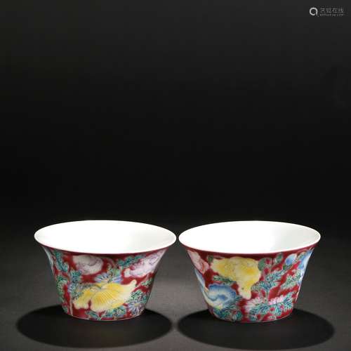 A Pair Of Famille Rose Porcelain 