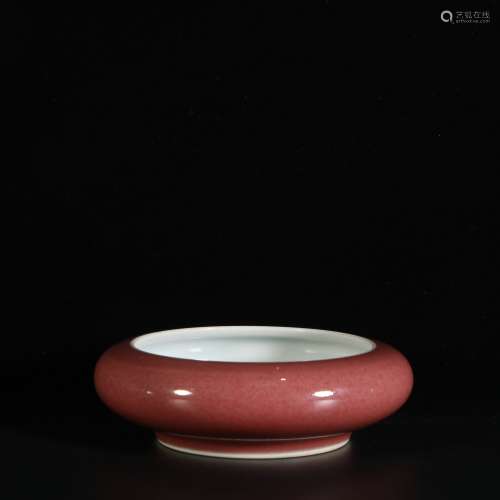 Red Glazed Porcelain Water Vessel, China