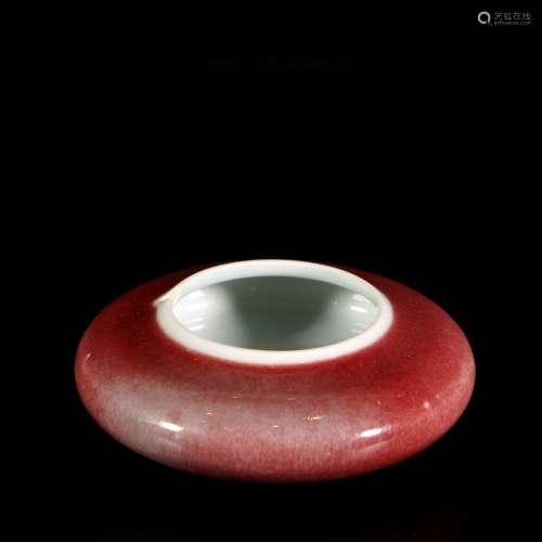 Red Glazed Porcelain Water Vessel, China