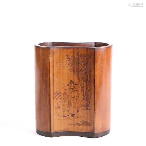 Bamboo Carving Brush Pot, China