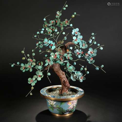 Cloisonne Turquoise Pot, China