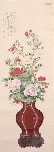 Ink Painting Of Bogu Flower - Yu Feian, China