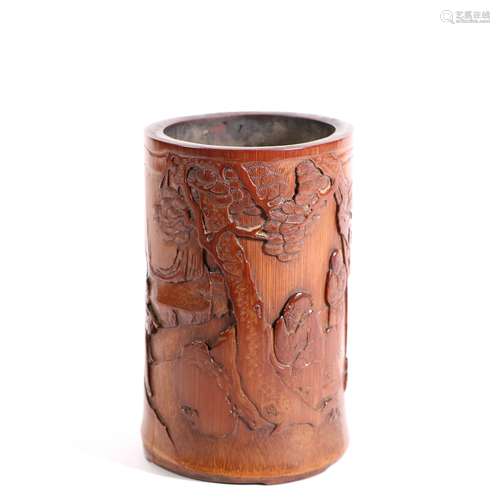 Bamboo Carving Brush Pot, China