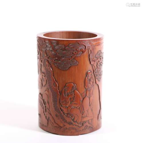 Bamboo Carving Brush Pot, China