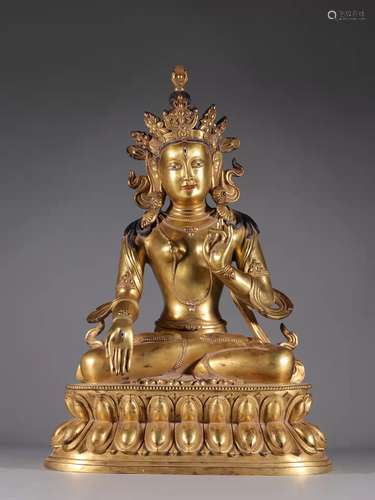 Bronze Gold Gilded Tara Statue, China