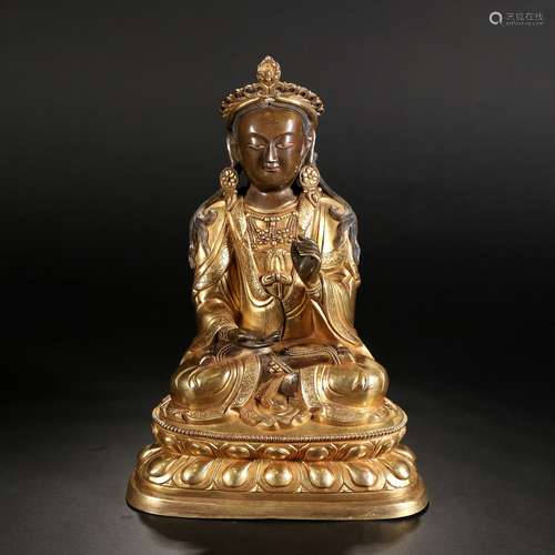 Bronze Gold Gilded Buddha Statue, China