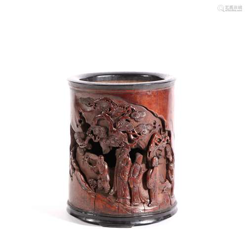 Bamboo Carving Brush Pot, China