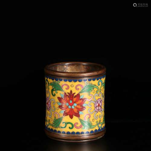 Cloisonne Brush Pot, China