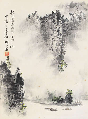 陶一清（1914～1986） 1982年作 漓江暮霭 立轴 纸本