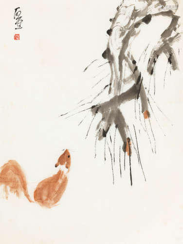 陈子庄（1913～1976） 松鼠 镜心 纸本