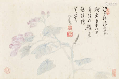 溥儒（1896～1963） 芙蓉花 镜心 纸本