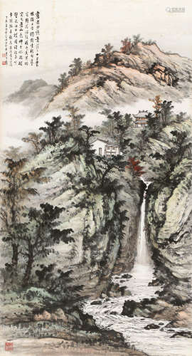 黄君璧（1898～1991） 1967年作 飞霞洞 立轴 纸本
