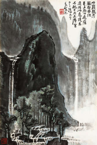 李可染（1907～1989） 1977年作 千岩竞秀 万壑争流 立轴 纸本