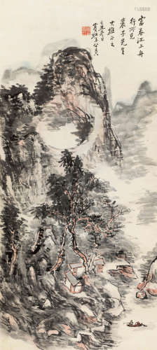 黄宾虹（1865～1955） 1949年作 富春江上 立轴 纸本