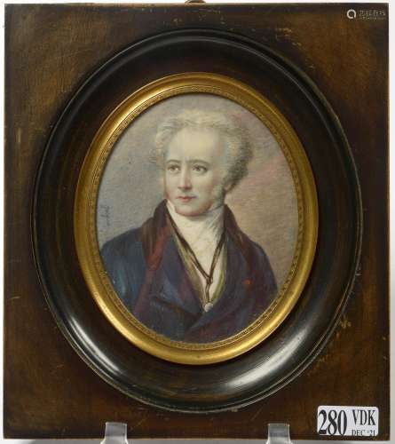 JACQUES Nicolas (1780 - 1844) - Grande miniature ovale "...