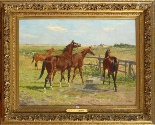 CLARYS Alexandre (1857 - 1930) - Huile sur toile "Les p...