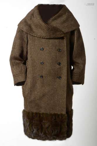 LOUIS VUITTON - Manteau en alpaga, vison, laine et soie de c...