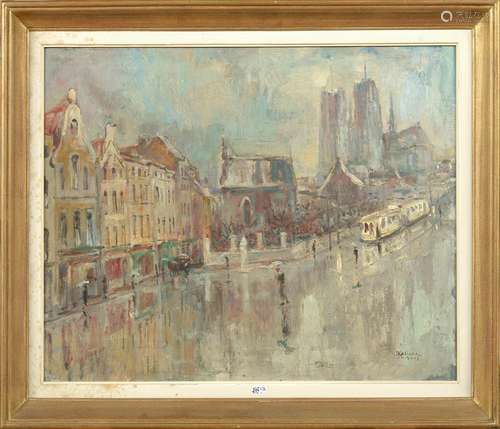 DUBOIS Raphaël (1888 - 1960) - Huile sur toile "Rue de ...