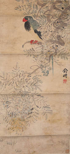 俞礼花鸟（lot149-163为同一藏家藏）纸本立轴
